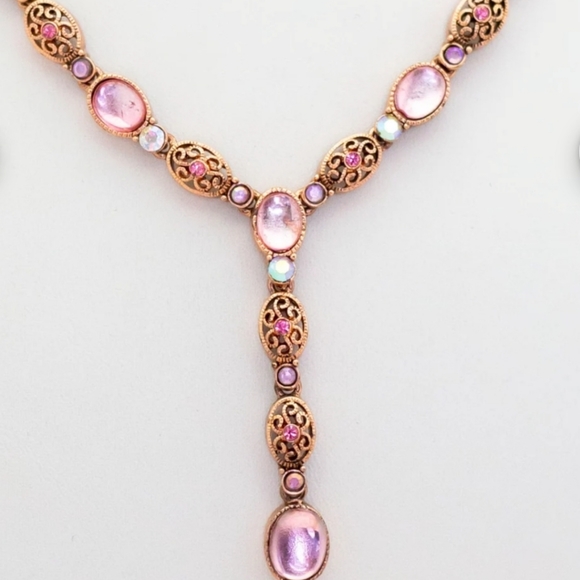 AVON Pink Necklace & Earring Set - Picture 2 of 12
